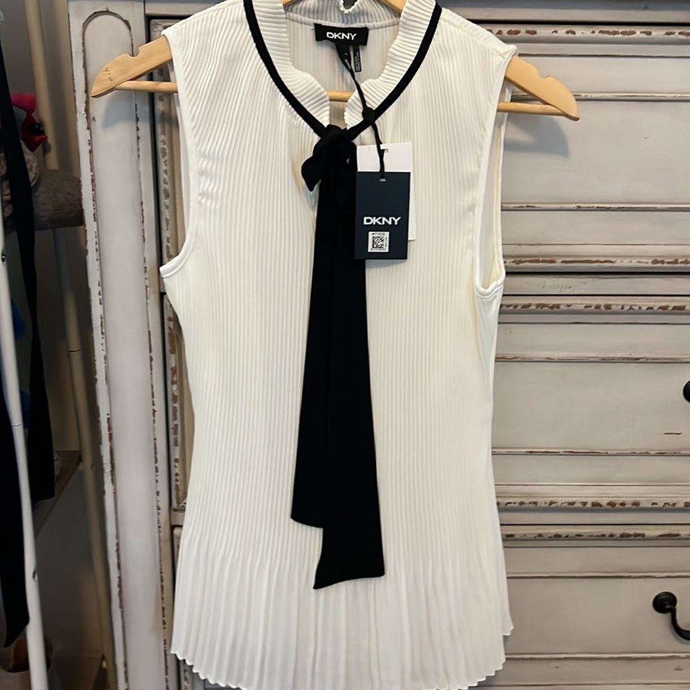 DKNY Tie-Neck Women’s Peplum Blouse